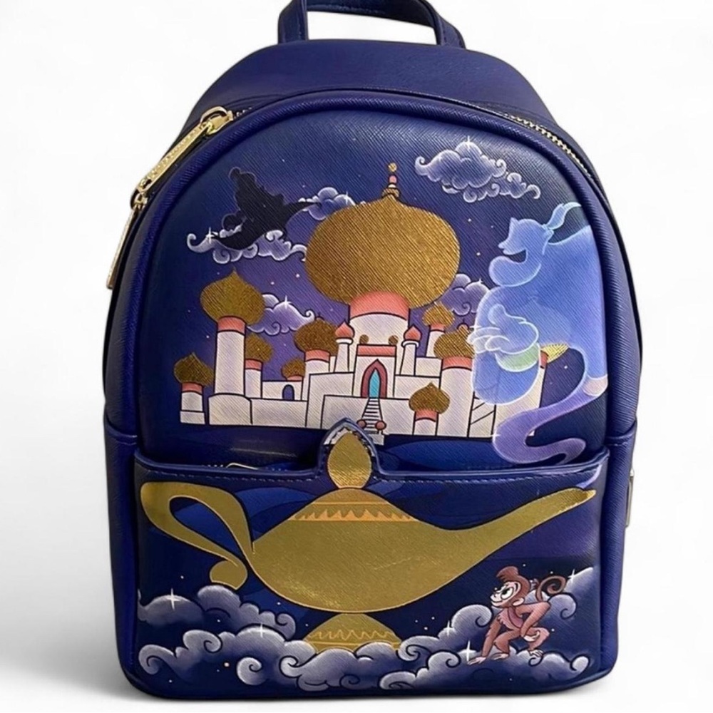Loungefly Blue and Gold Aladdin Backpack NWT